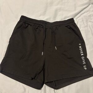 SHEIN Black Elastic Waist Casual Shorts